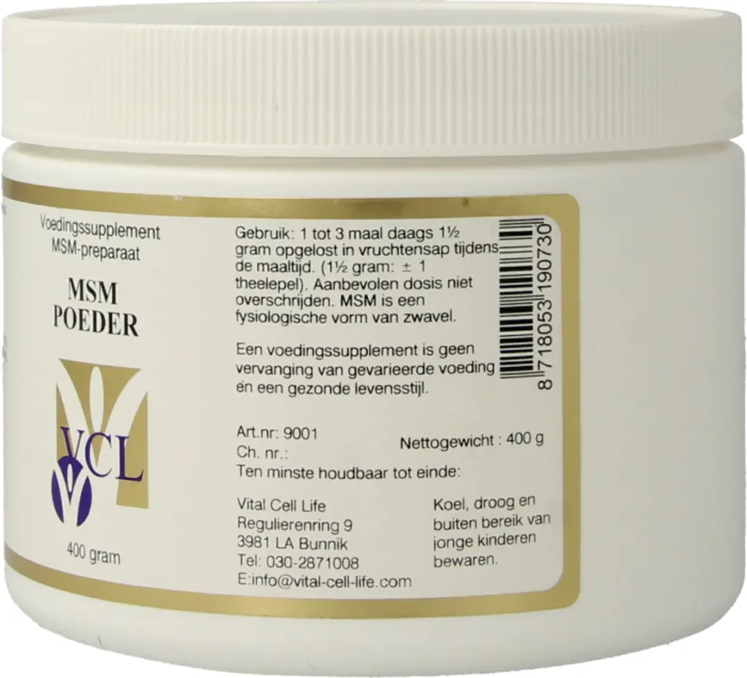 Vital Cell Life MSM VCL 400g - 400 Stuks