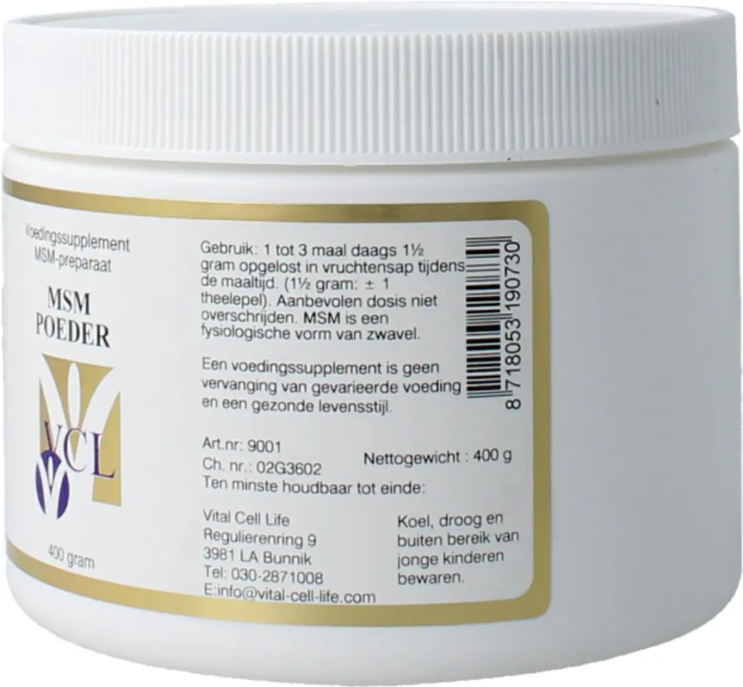 Vital Cell Life MSM VCL 400g - 400 Stuks