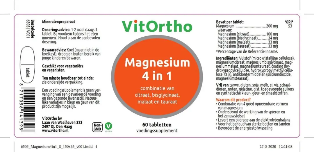 VitOrtho Magnesium 4-in-1 60 Tabletten