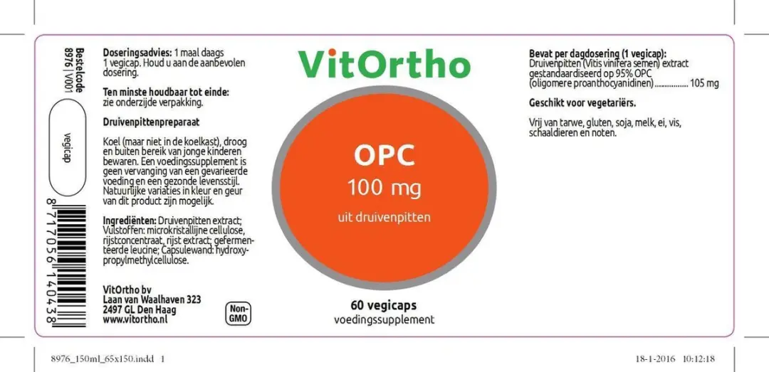 VitOrtho OPC 100mg Vegicaps - 60 Stuks