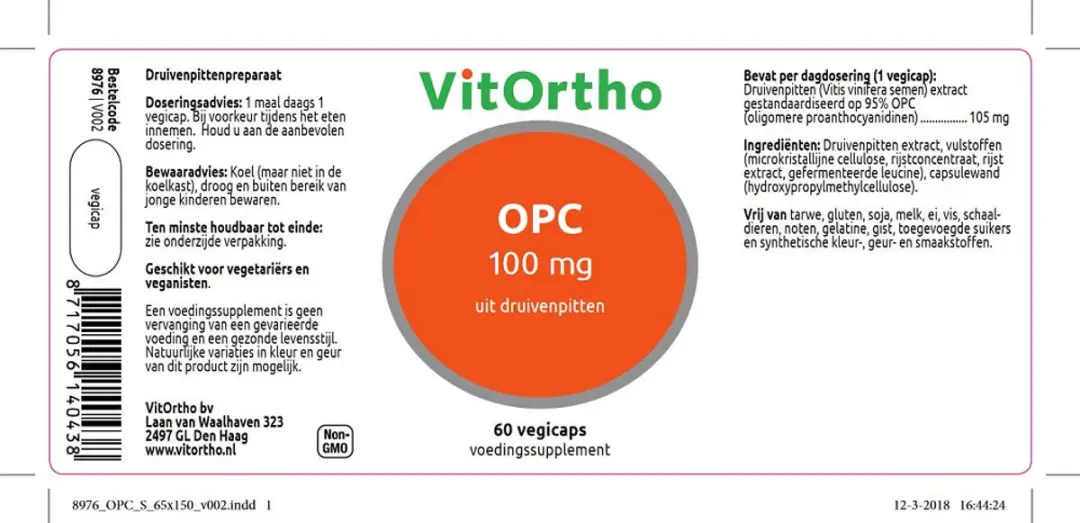 VitOrtho OPC 100mg Vegicaps - 60 Stuks