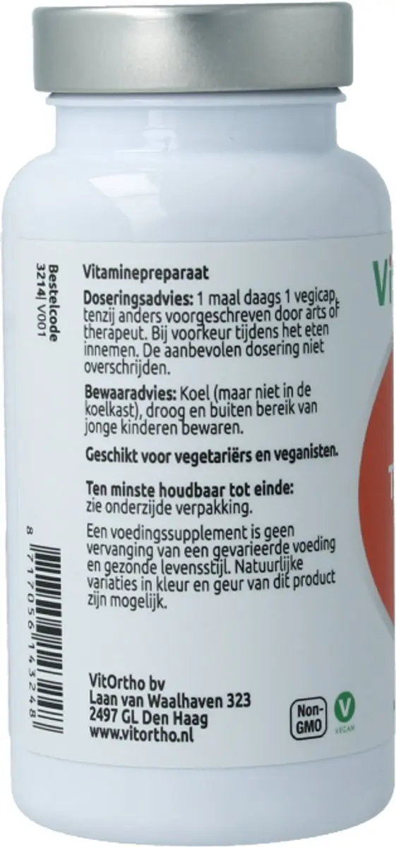 VitOrtho B1 Thiamine 250mg 120 Vegetarische Capsules