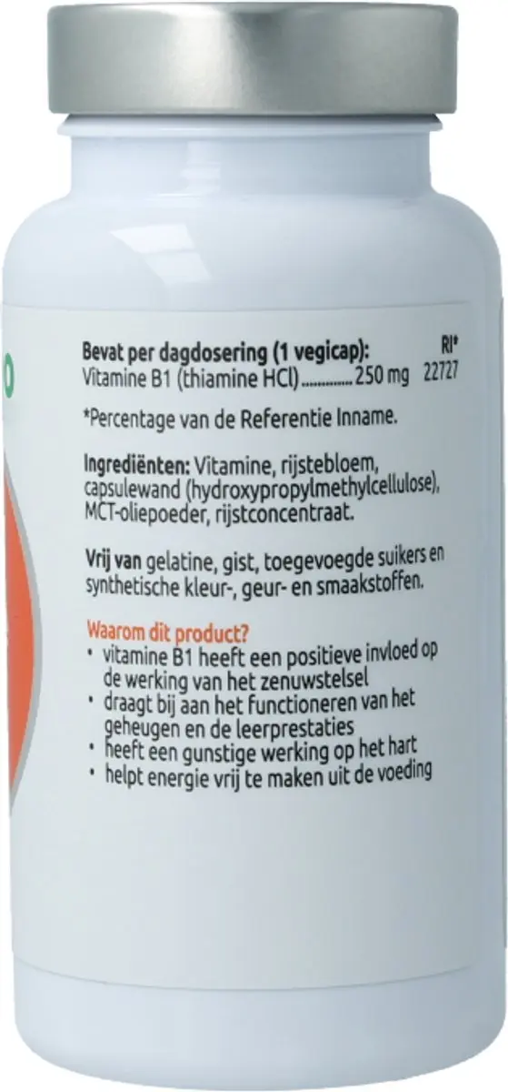 VitOrtho B1 Thiamine 250mg 120 Vegetarische Capsules