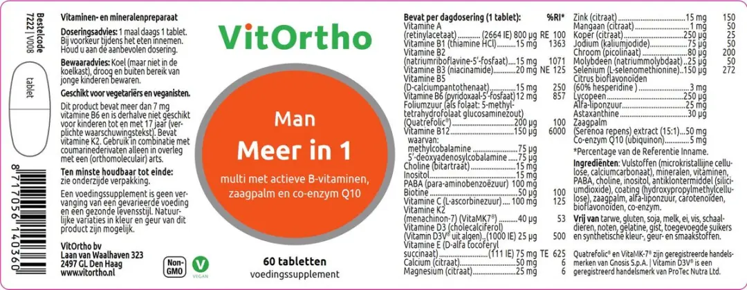 VitOrtho Meer in 1 Man 60 Tabletten