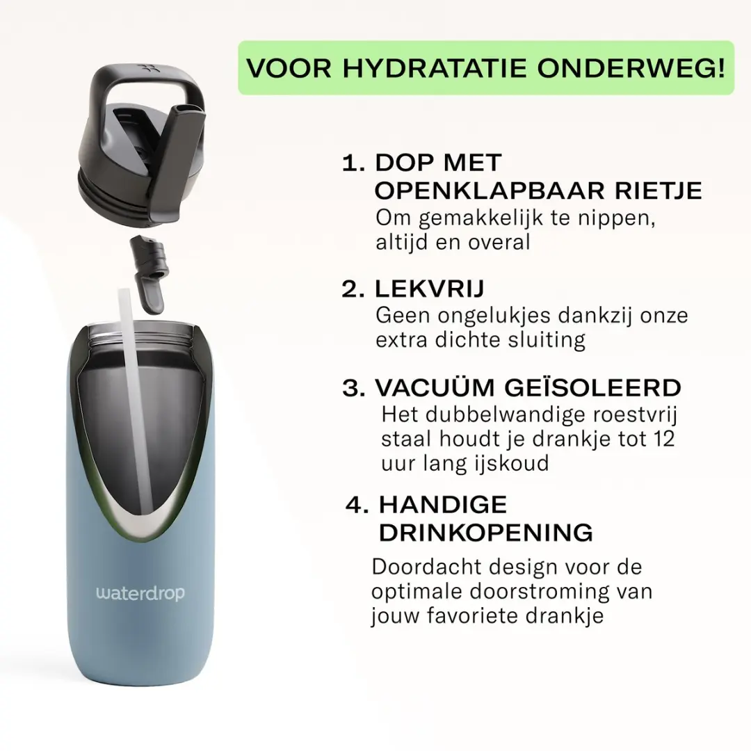 Waterdrop All Purpose Thermosfles 600ml - Harbour Blue