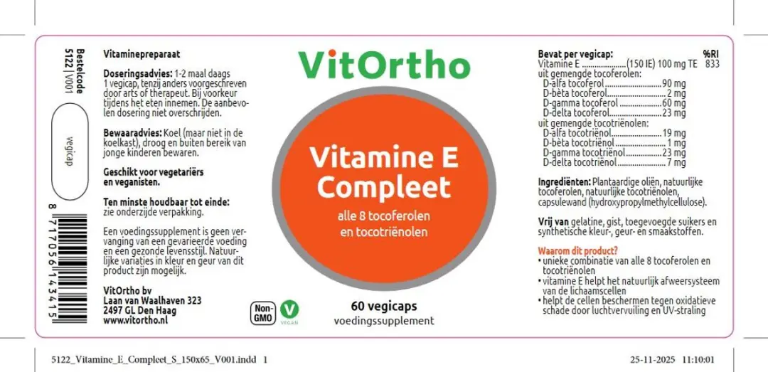 VitOrtho Vitamine E Compleet 60 Capsules