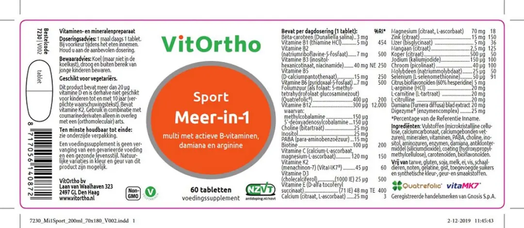 VitOrtho Meer in 1 Sport 60 Tabletten