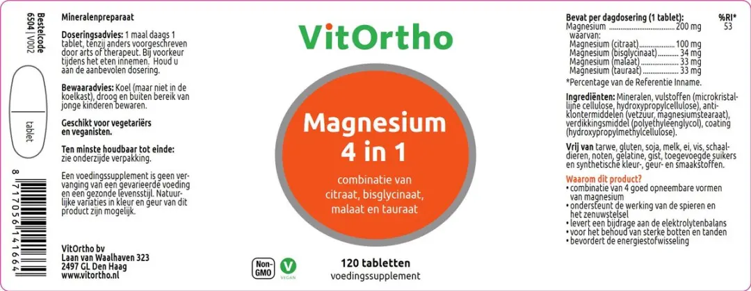 VitOrtho Magnesium 4-in-1 120 Tabletten
