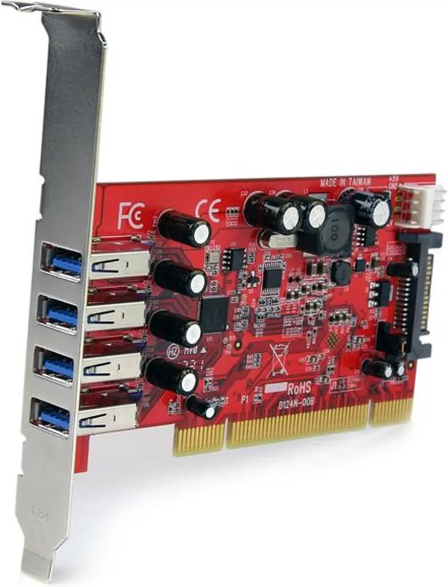 Startech PCIUSB3S4 USB 3.0 Kaart - 4 Poorten - Zilver
