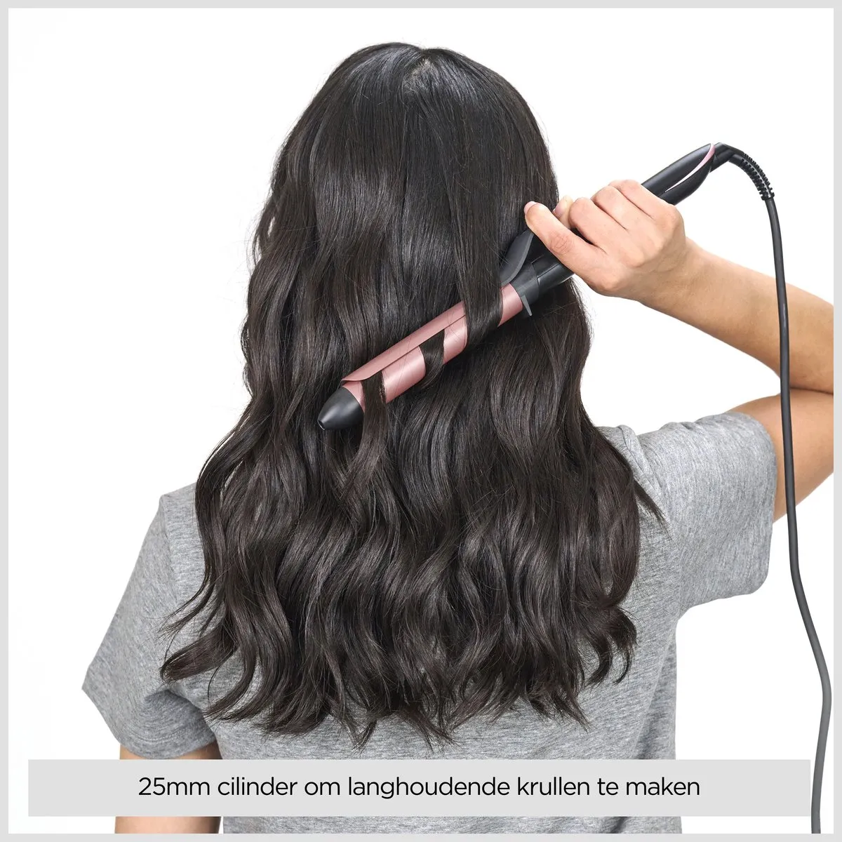 Babyliss Rose-Quartz 25mm Krultang C451E - 6 Temperaturen - Roze/Zwart