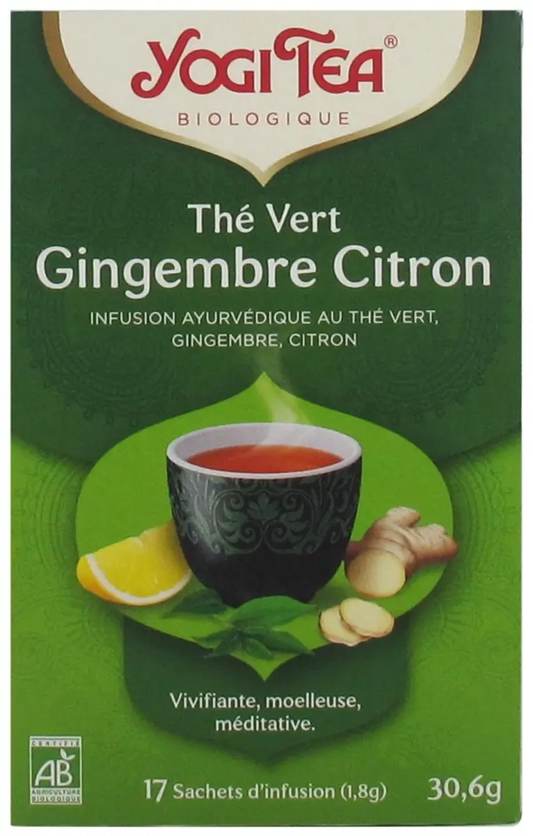 Yogi Tea Biologische Citroen Gember Groene Thee 17 Zakjes