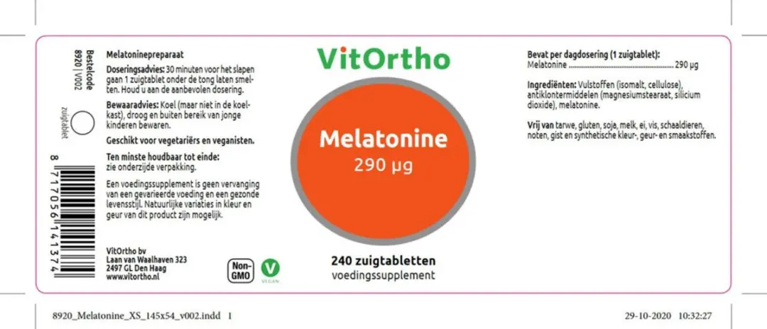 VitOrtho Melatonine 290 µg - 240mg