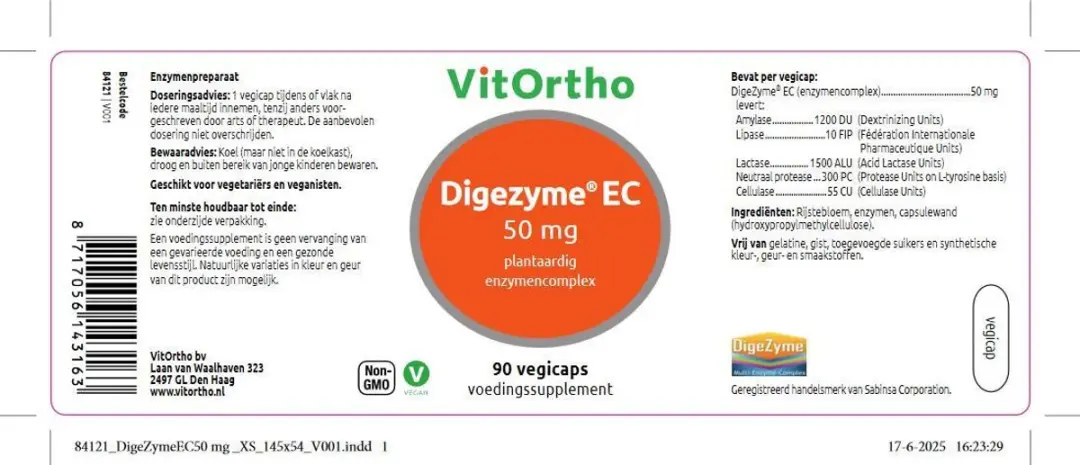 VitOrtho DigeZyme EC 50mg - 90 Vegacapsules