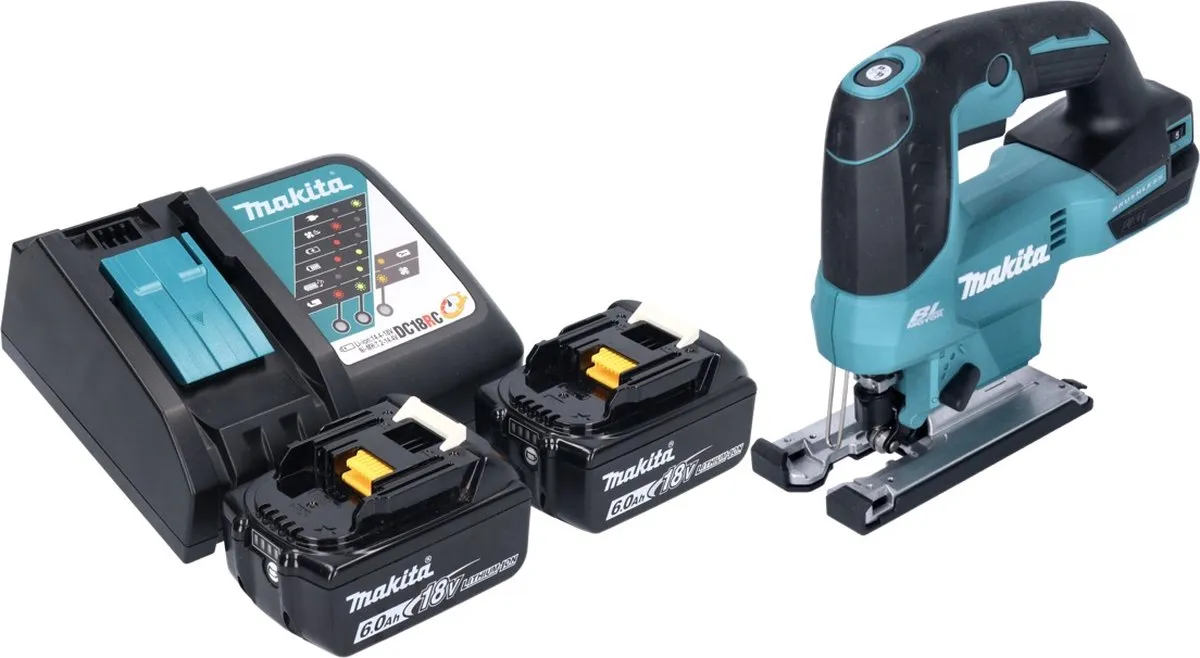 Makita DJV 184 RG Pendelzaag 18V - 2x 6,0Ah Accu + Oplader
