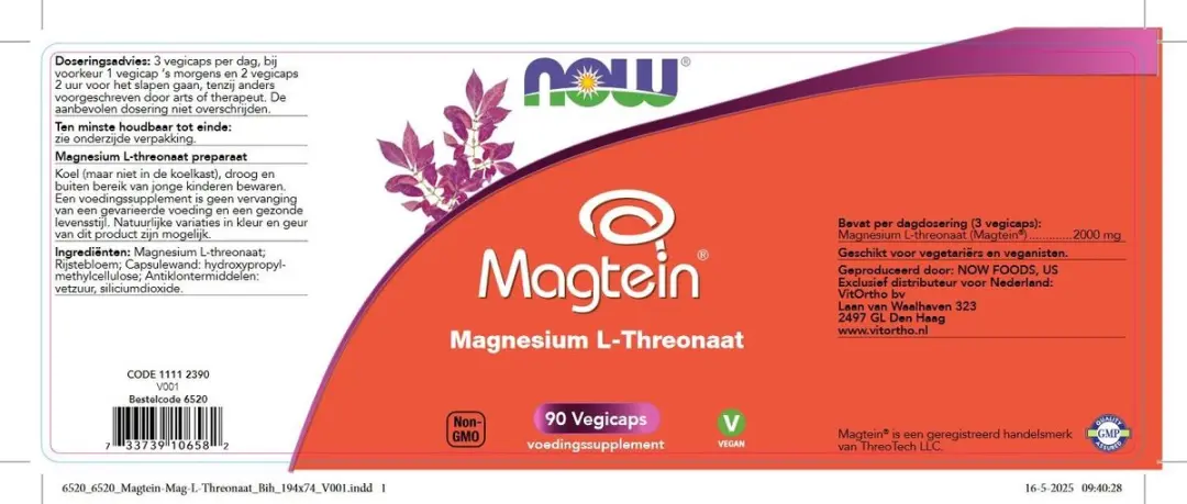 VitOrtho Magtein Magnesium L-Threonaat 90 Capsules