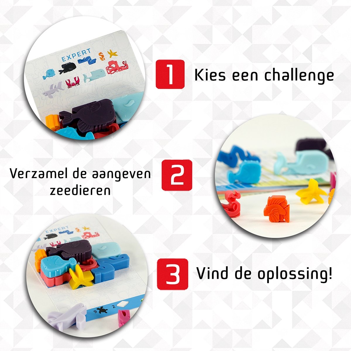 999 Games - Sea Stax - Breinbreker - Puzzelstukjes in de vorm van zeedieren - Stimuleert het ruimtelijk inzicht - Educatief spel - Dierenpuzzel - Solo spel - Klein cadeautje