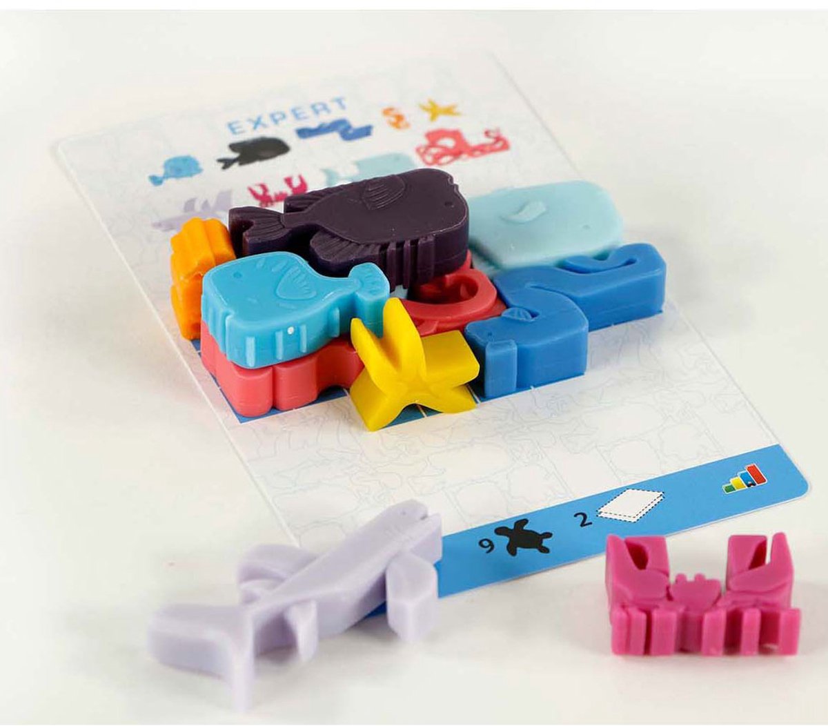 999 Games - Sea Stax - Breinbreker - Puzzelstukjes in de vorm van zeedieren - Stimuleert het ruimtelijk inzicht - Educatief spel - Dierenpuzzel - Solo spel - Klein cadeautje