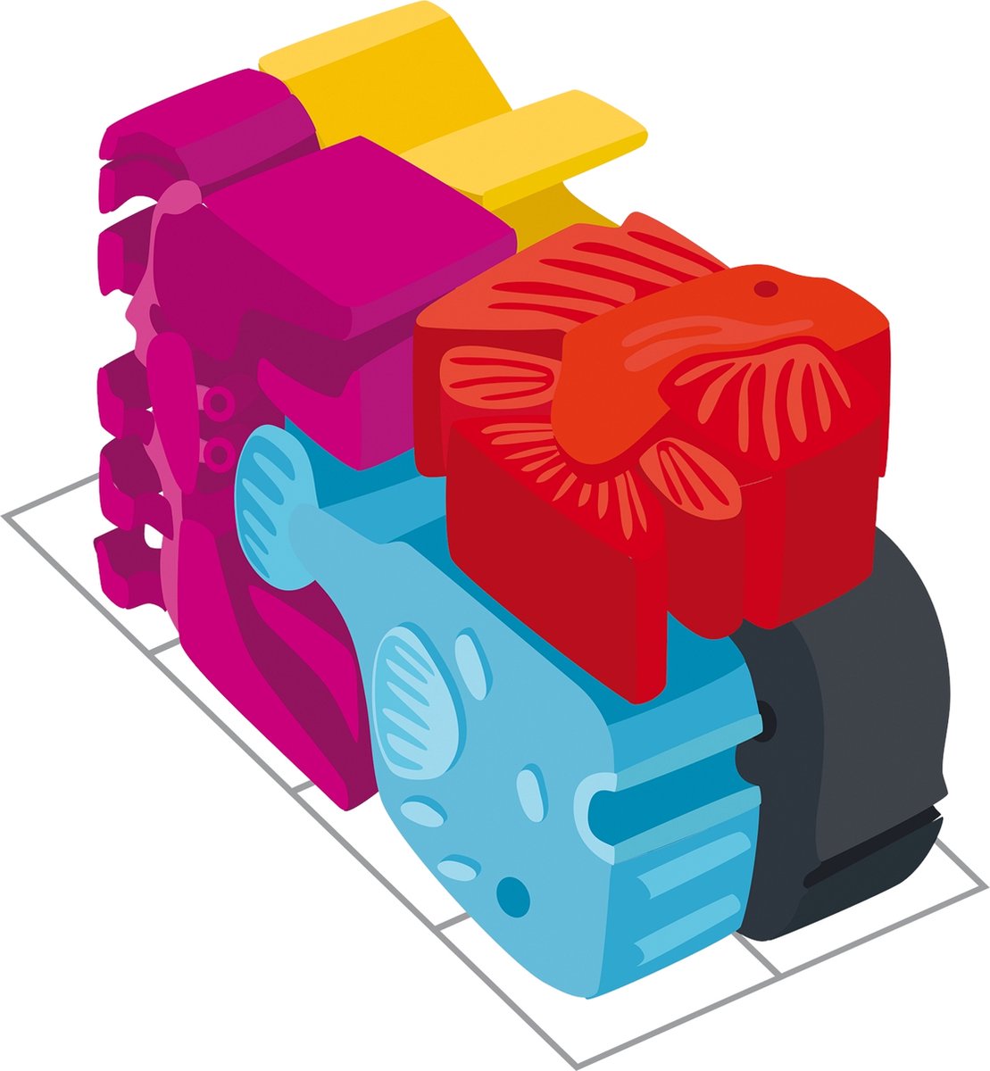 999 Games - Sea Stax - Breinbreker - Puzzelstukjes in de vorm van zeedieren - Stimuleert het ruimtelijk inzicht - Educatief spel - Dierenpuzzel - Solo spel - Klein cadeautje