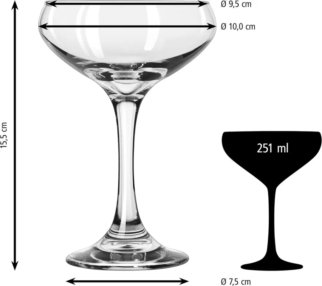 Libbey Perception Coupe Glazen 70156 - 12 Stuks - 251ml