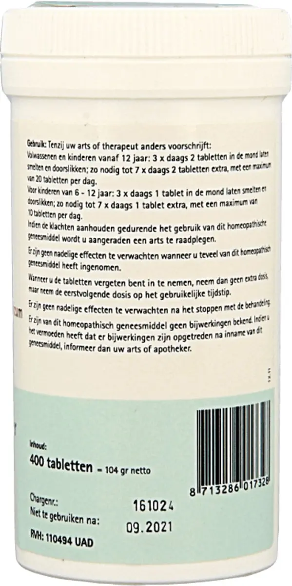 Pfluger Schüssler Zout nr 3 Ferrum Phosphoricum D12 - 400 Tabletten