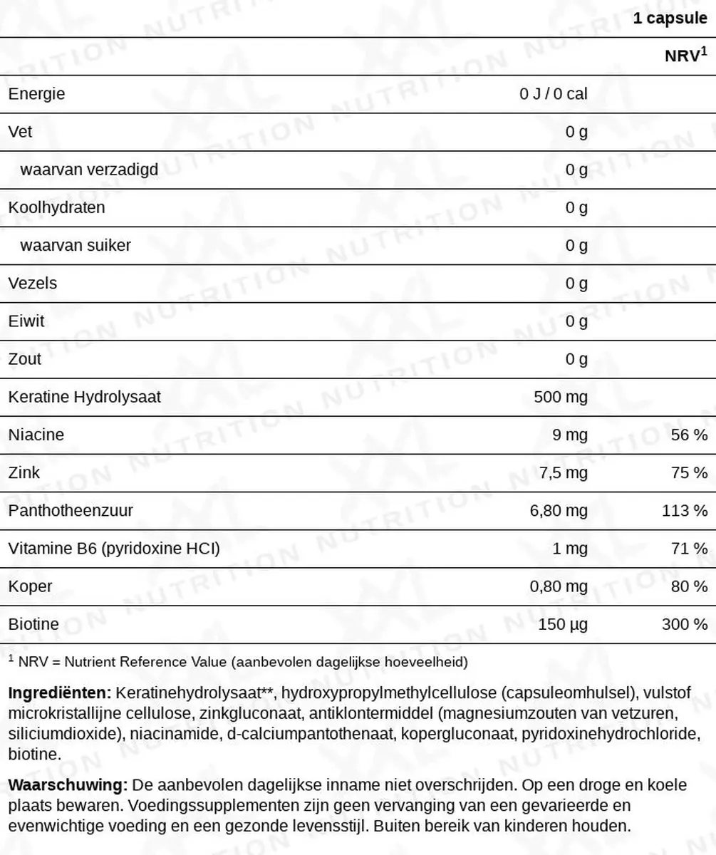 XXL Nutrition Hair Skin & Nails Beauty Supplement 30 Veggiecaps