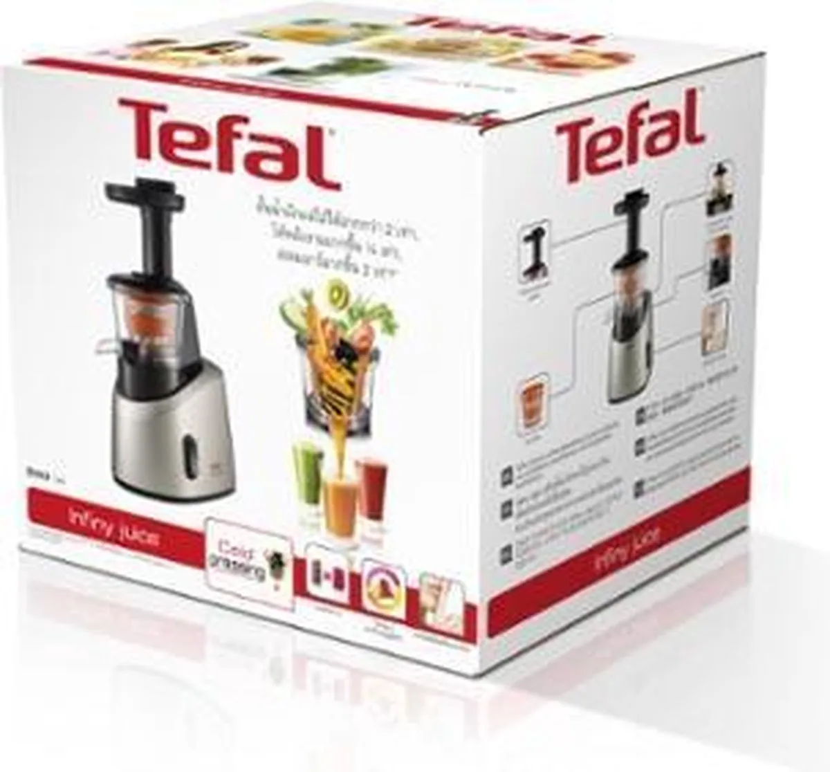 Tefal Infiny Juice ZC255B Slowjuicer - 200W - Zilver/grijs