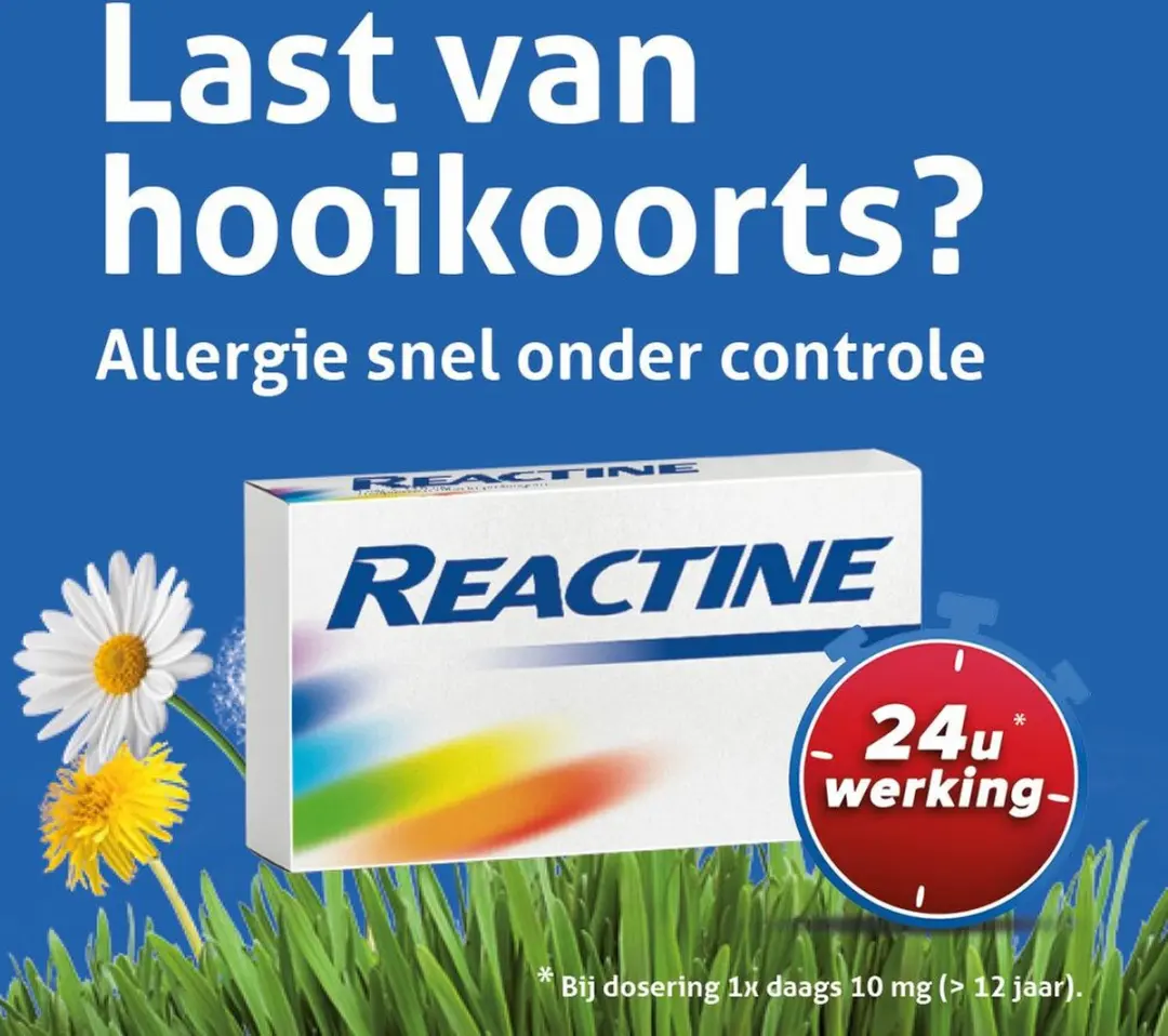 Reactine Allergietabletten Cetirizine 10mg - 33 Stuks