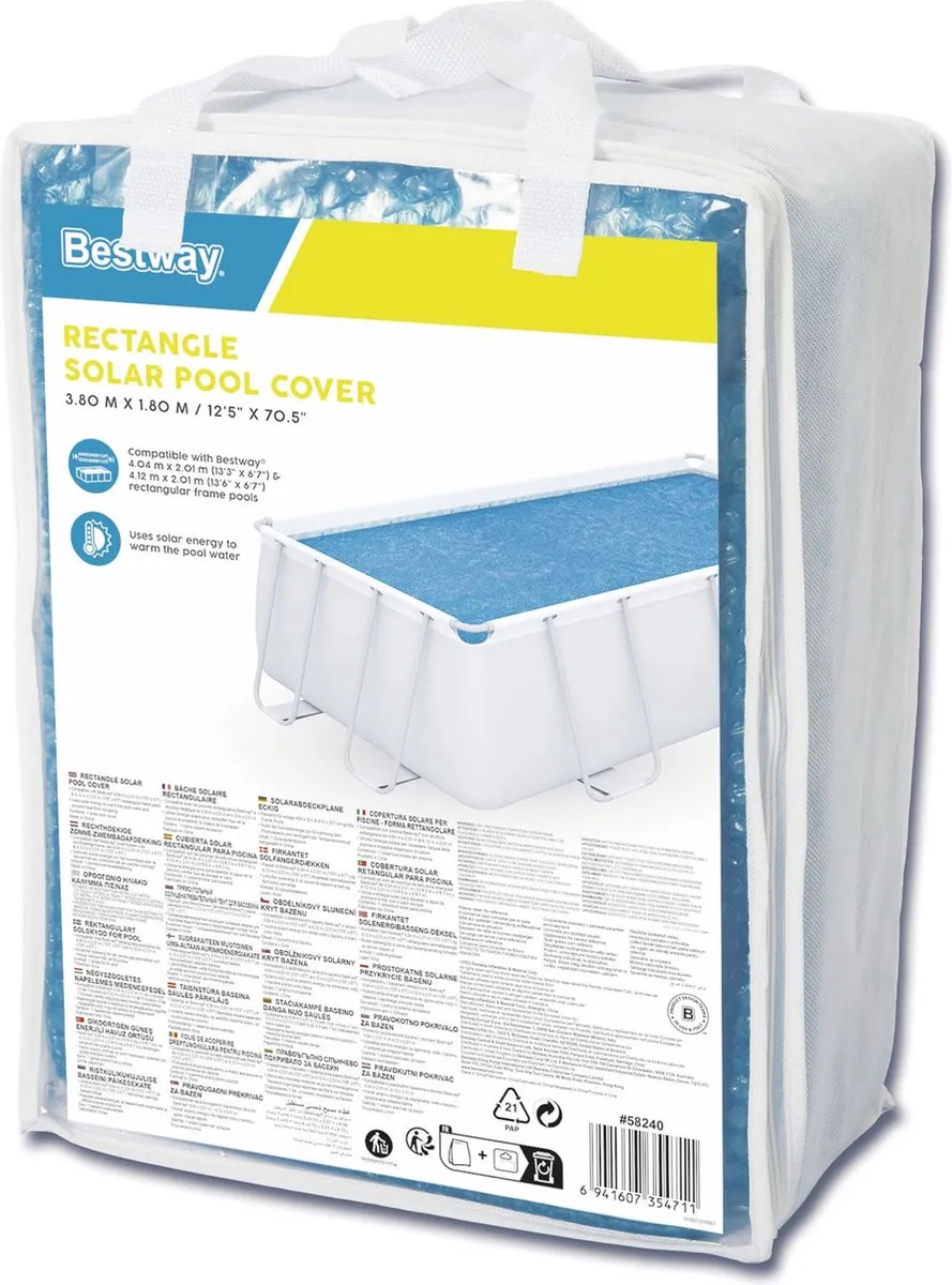 Bestway Rechthoekig Afdekzeil 404x201cm Blauw - Solar