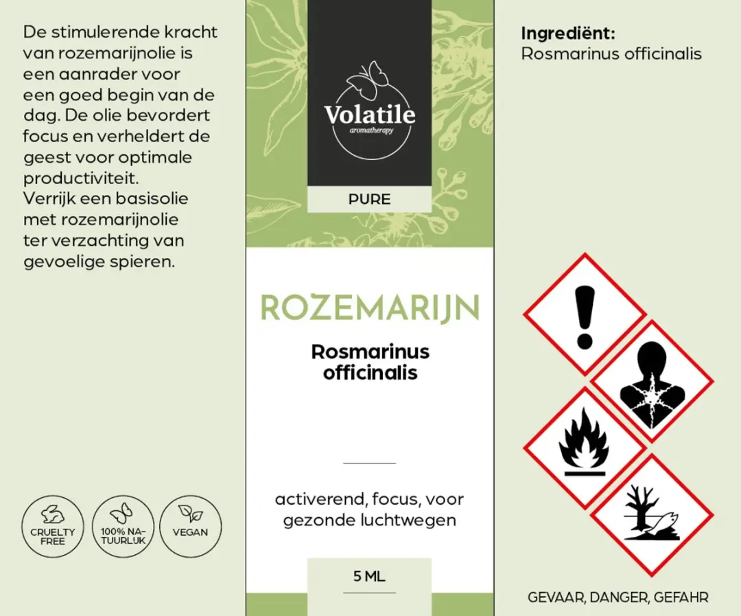 Volatile Rozemarijn Extra Etherische Olie 5ml - 5 Stuks