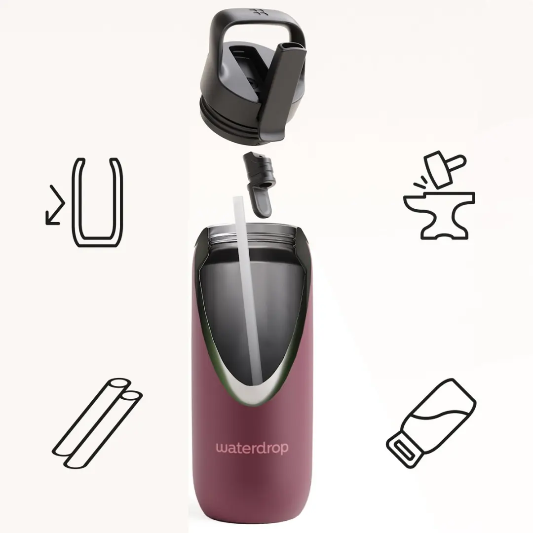 Waterdrop ALL-PURPOSE Thermo Fles 600ml - Rood