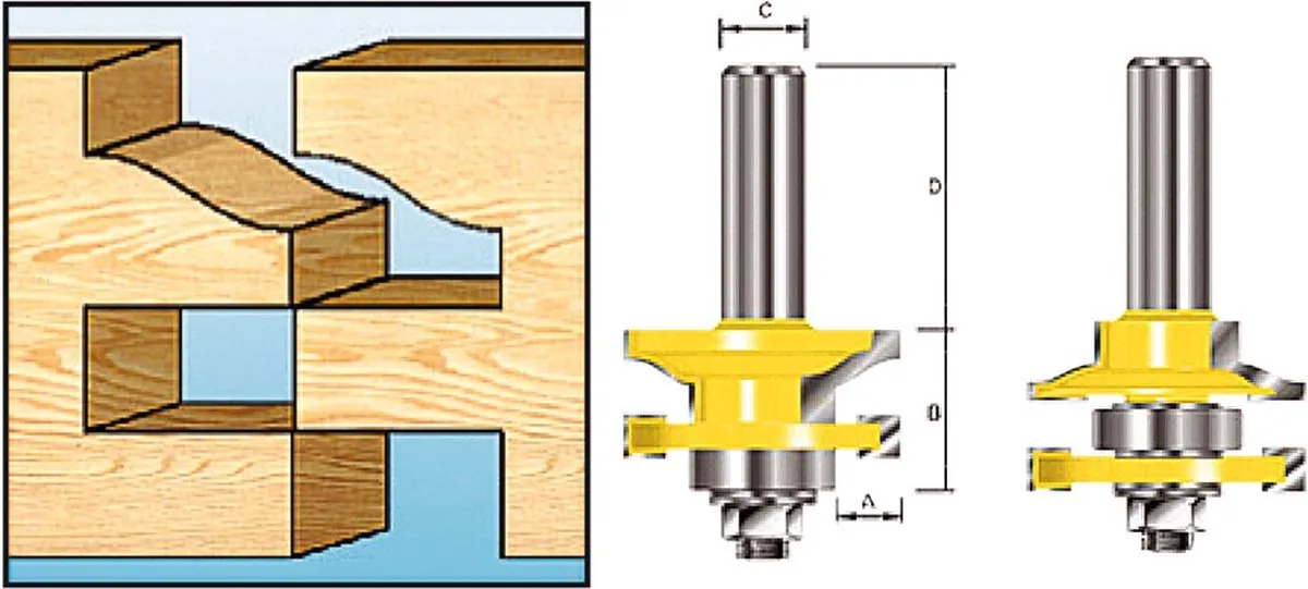 Makita D-11900 Contraprofielfreesbit 8mm - Hout