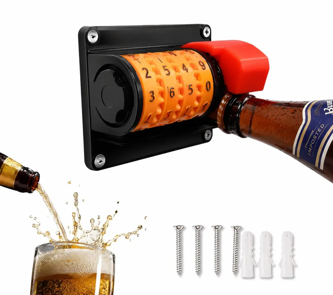 RedParrot Bierflesopener met Teller - Zwart