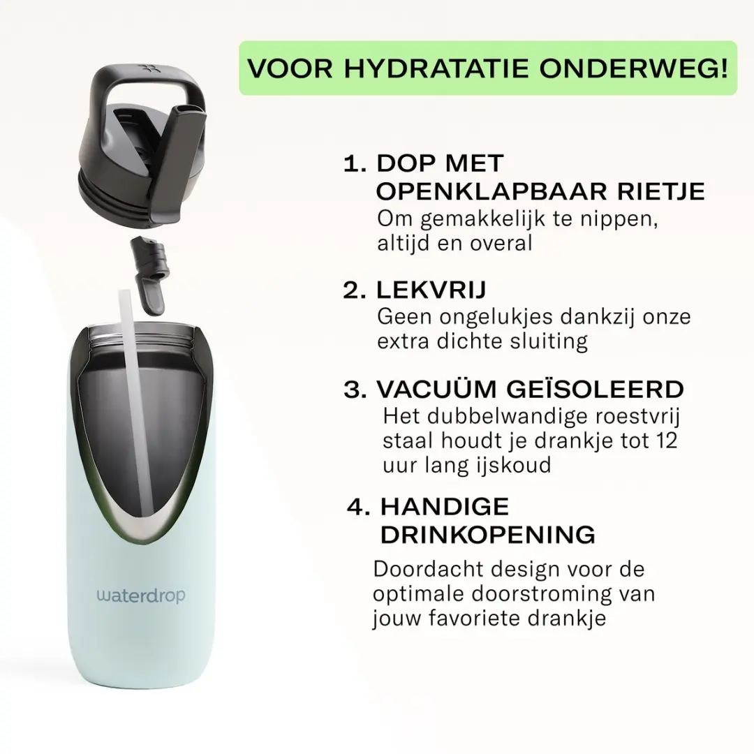Waterdrop All Purpose Thermosfles 600ml - Pastel Turquoise
