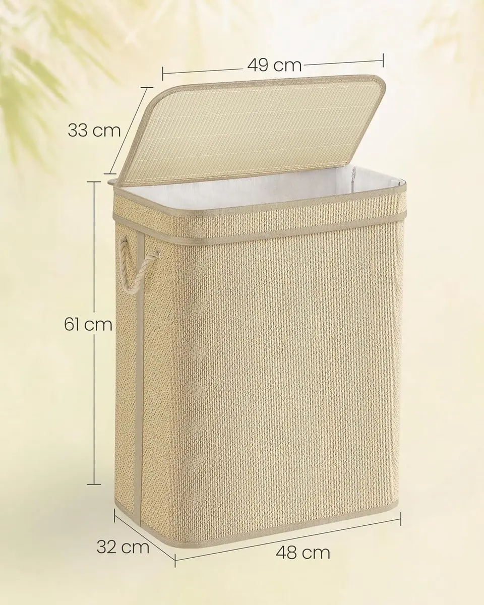 Songmics Bamboe Wasmand 90L - Natuurlijk - afbeelding 6 van 6