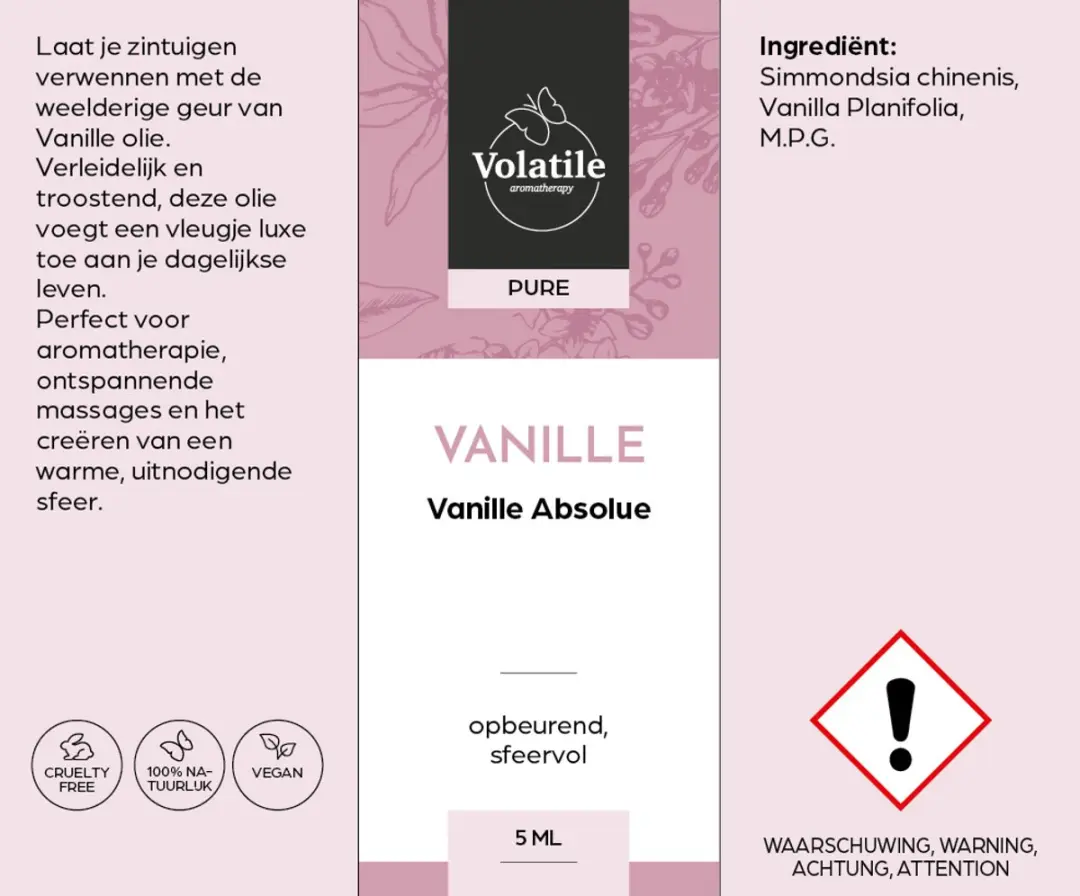 Volatile Vanille Etherische Olie 5ml - 5 Stuks