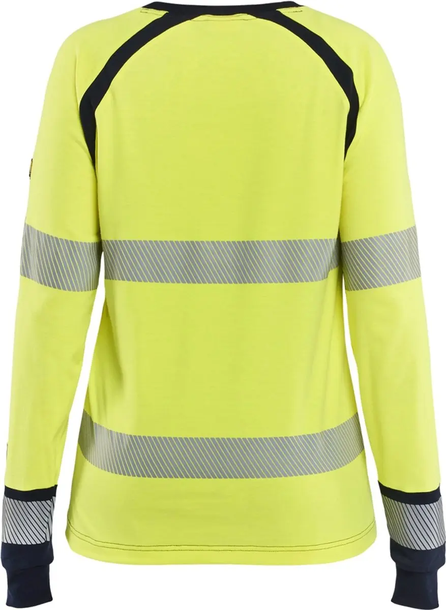 Blåkläder Dames Longsleeve 34371737 - XL - High Vis Geel/Marineblauw