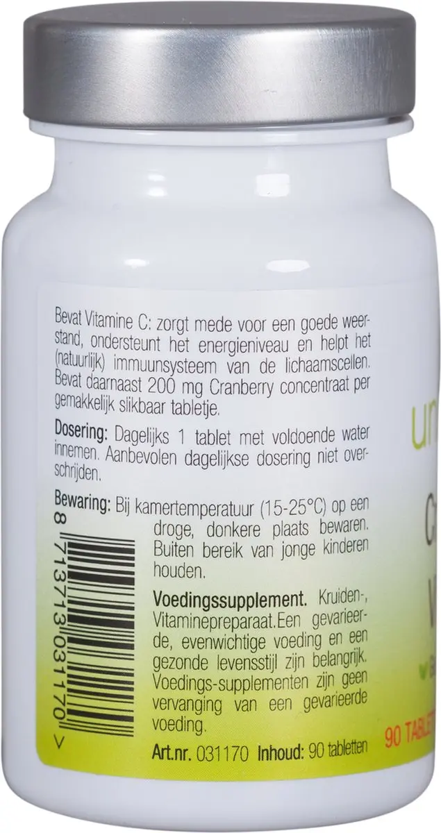 Unipharma Cranberry & Vitamine C 90 Tabletten