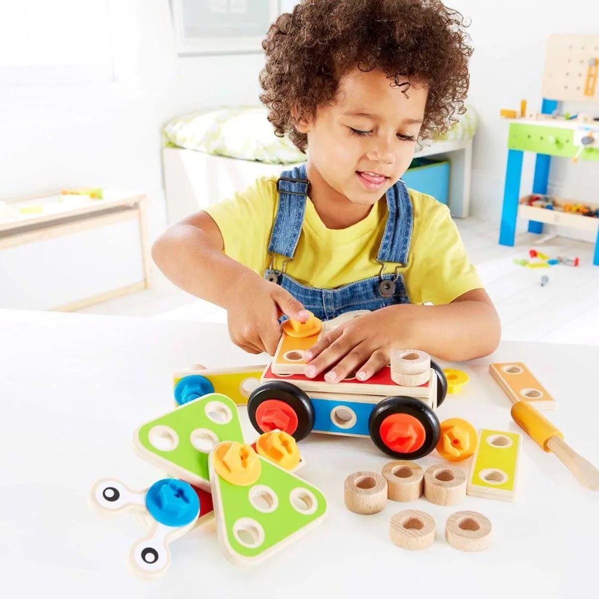 Hape Bouwset 42 Onderdelen - Geel