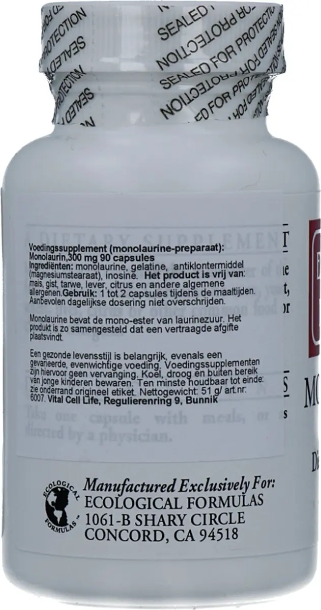 Vital Cell Life Monolaurin 300mg - 90 Capsules