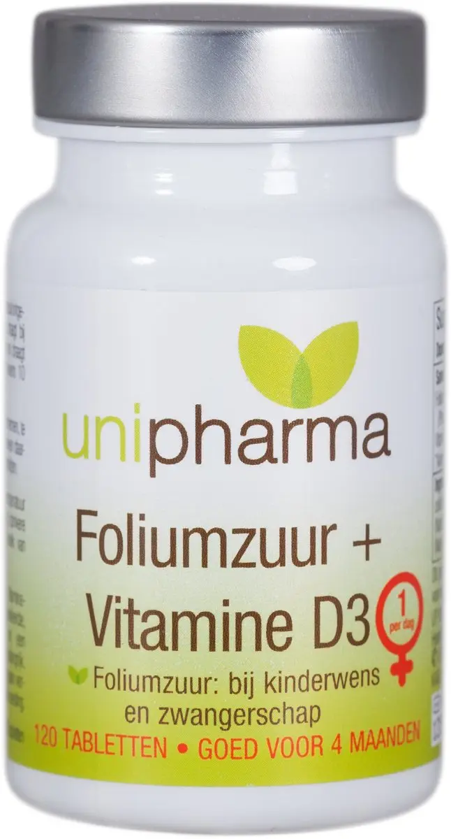 Unipharma Foliumzuur + Vitamine D3 Tabletten