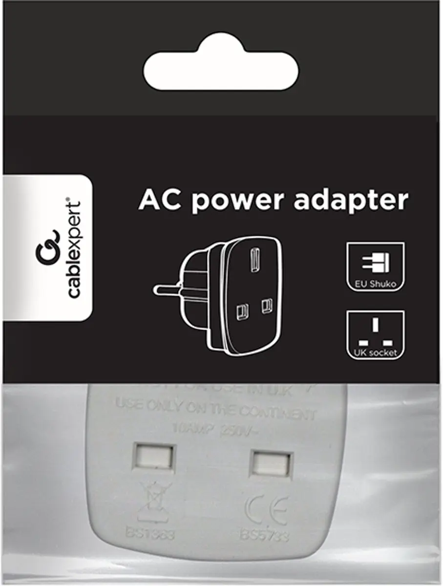 Cablexpert EnerGenie A-AC-UKEU-001 UK-EU Stekkeradapter - Wit