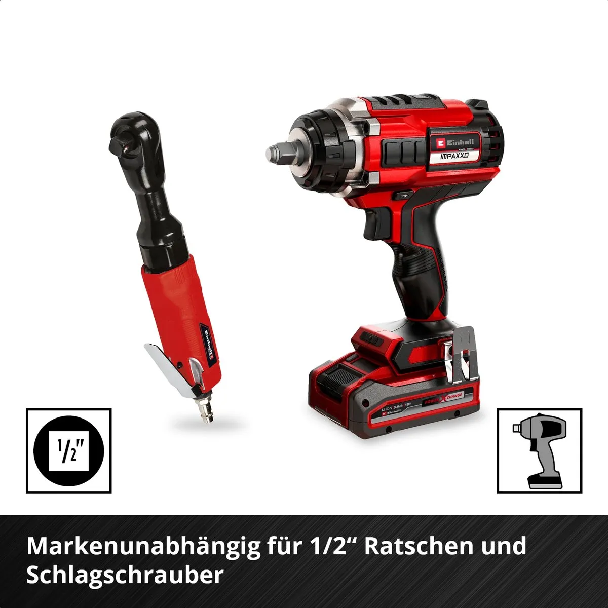 Einhell Impact 109283 Bit- en Steeksleutelset 1/2" - 12-delig