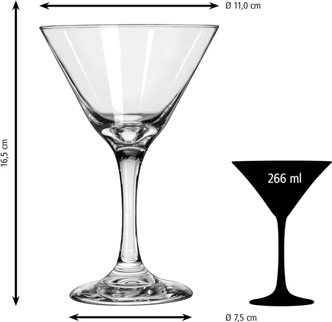 Libbey Embassy Martini Glazen 266ml - 12 Stuks