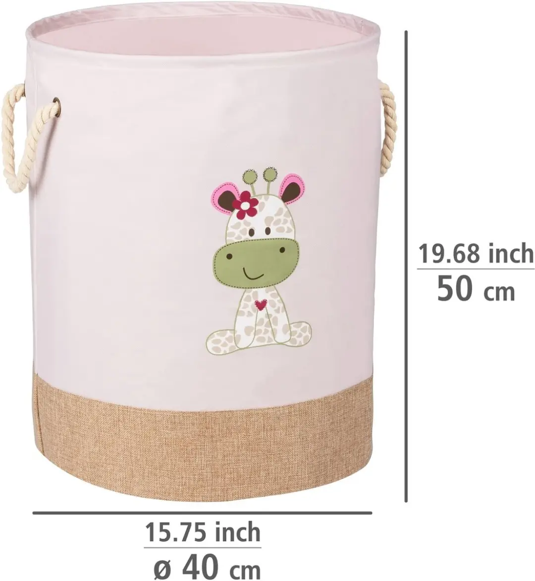 Wenko Wasmand Kids Greta Pink - Giraffenprint 63L