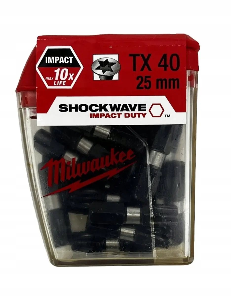 Milwaukee TX40 Slagmoer-bit 25mm 1/4" - 25 Stuks