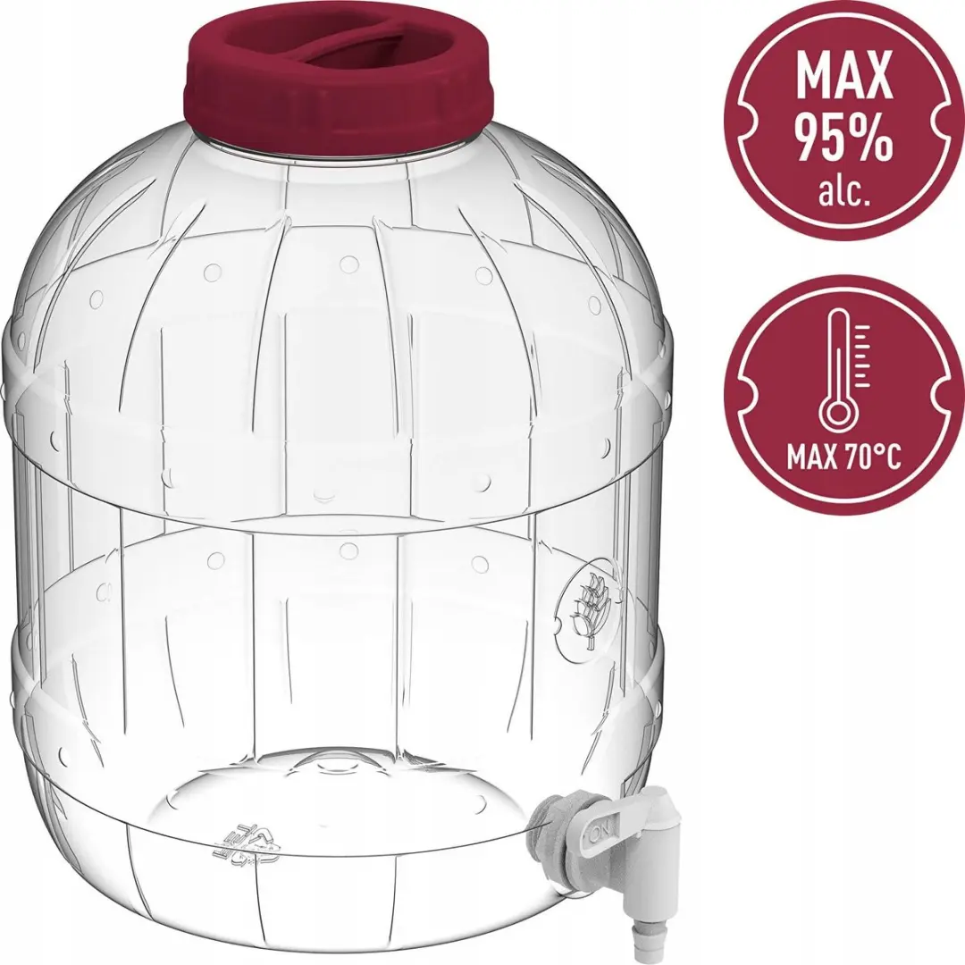 Browin 10L Kunststof Pot met Kraan - Transparant