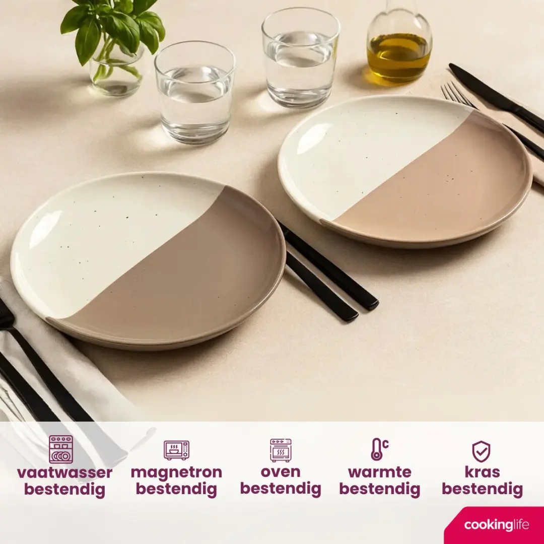 Cookinglife Dinerborden Leem Ø27cm - 6 Stuks