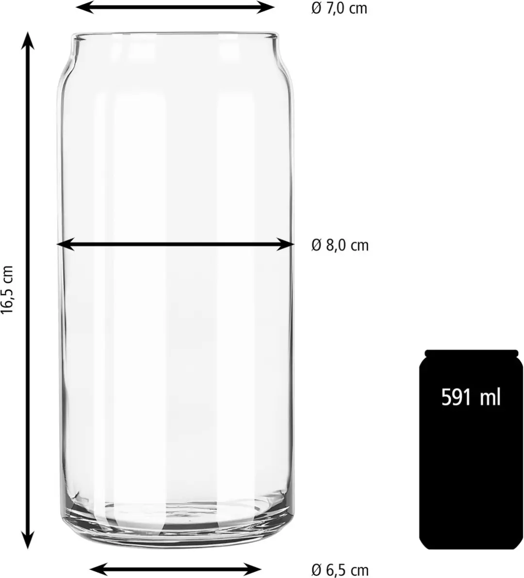 Libbey Glass Cans Drinkglazen 70463 - 12 Stuks - 591ml
