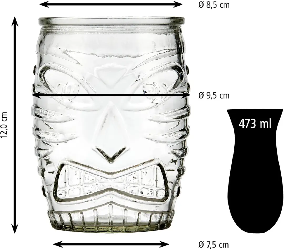Libbey Tiki Drinkglazen 473ml - Ananas Reliëf - 12 Stuks