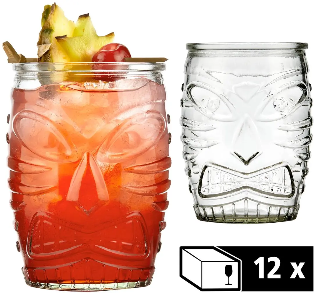 Libbey Tiki Drinkglazen 473ml - Ananas Reliëf - 12 Stuks